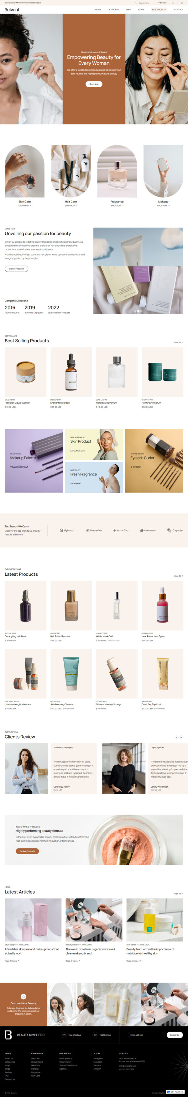 Thiết kế website bán mỹ phẩm
