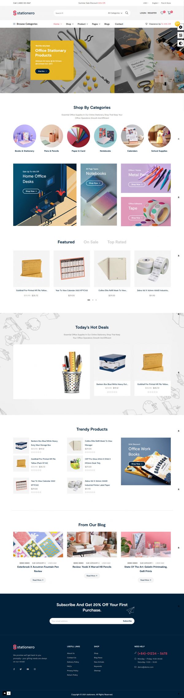 Thiết kế website văn phòng phẩm